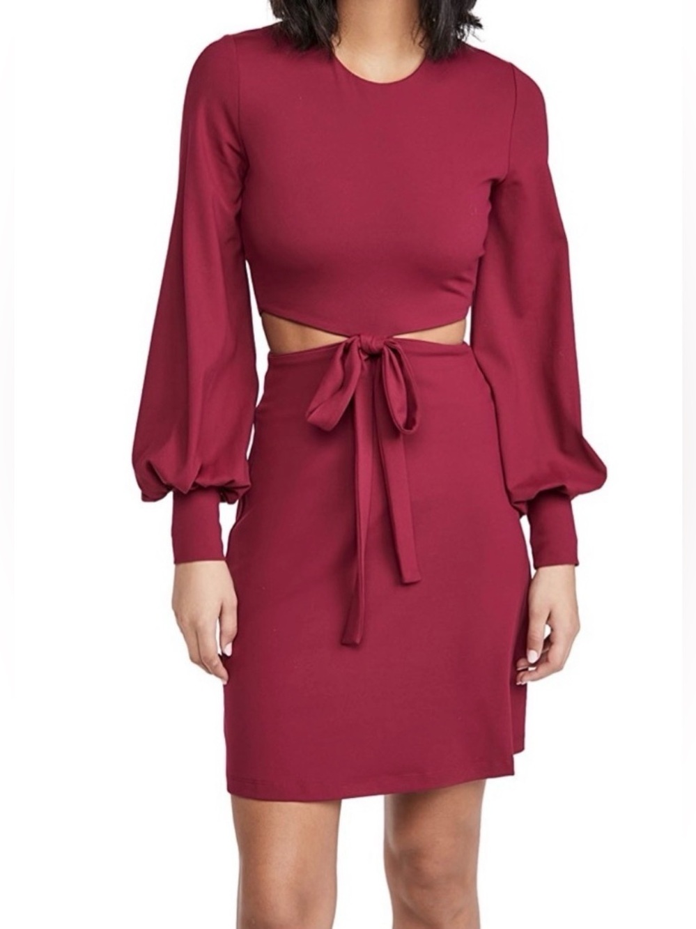 Susana Monaco Wildberry Cutout Dress Size L Long Sleeve Cocktail